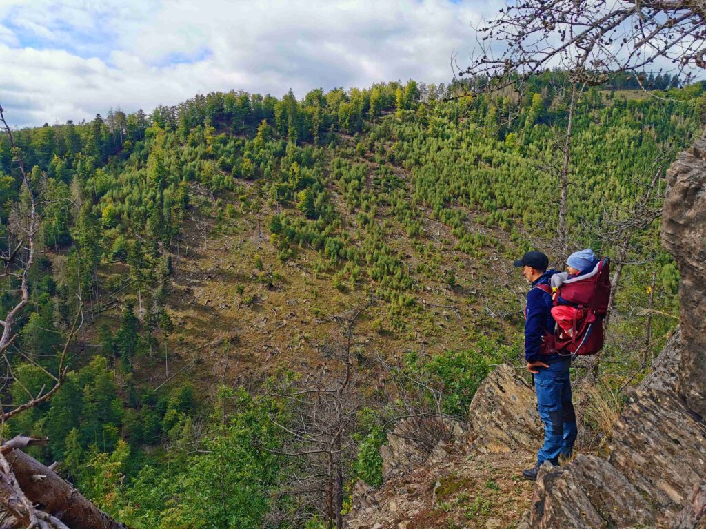 Schwarzatal Wandern Katzenstein Aussicht Wanderung Thueringen Rundwanderwege Jagdschloss Eberstein Duerres Schild