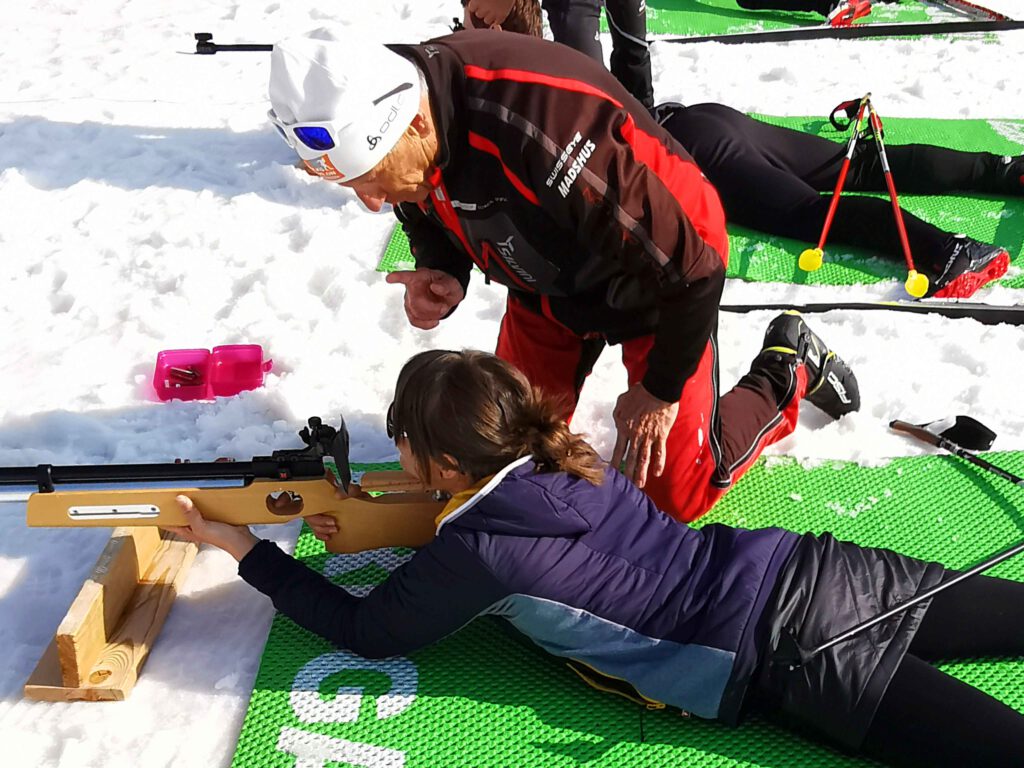 Gästebiathlon in Hochfilzen, Österreich.