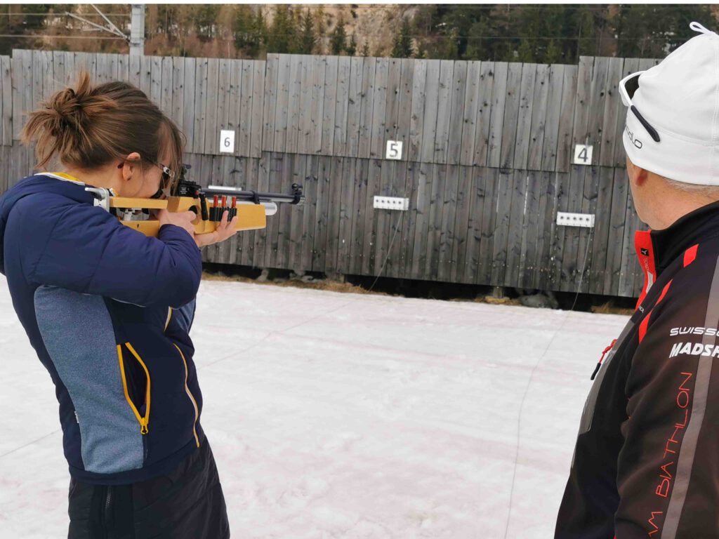 Gästebiathlon in Hochfilzen, Österreich.